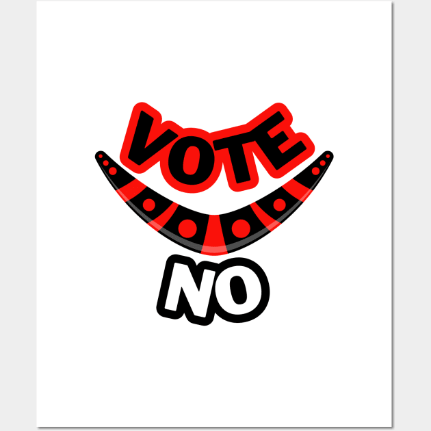 Vote No To The Voice Indigenous Voice To Parliament Boomerang White Edition Wall Art by 3dozecreations